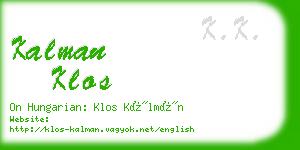 kalman klos business card